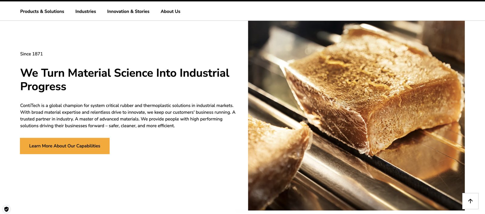 Continental homepage headline section