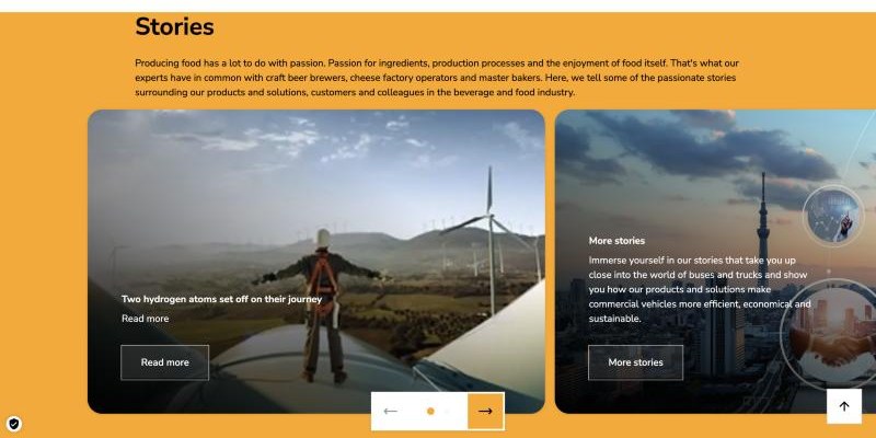 Continental mining page Stories section