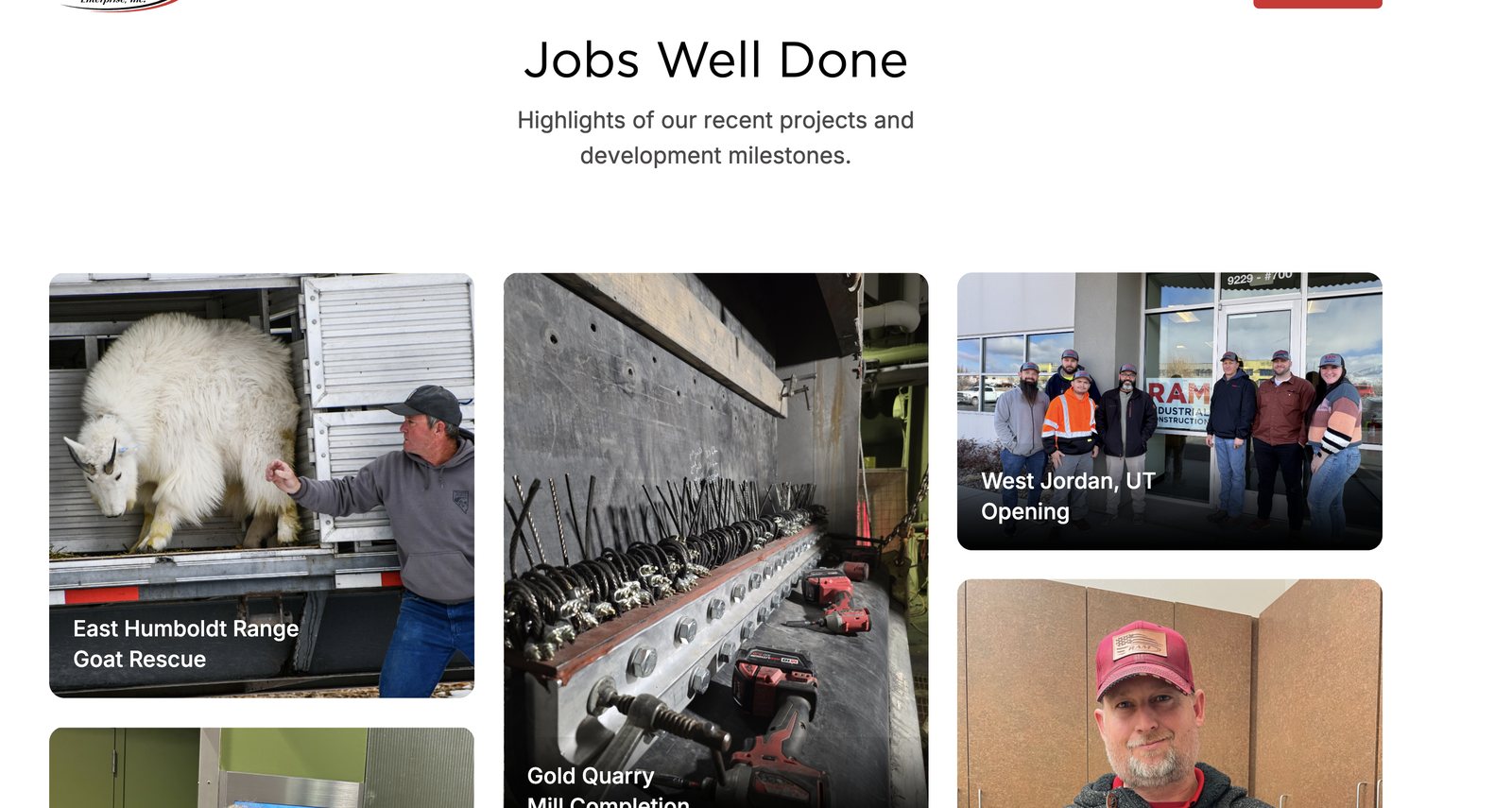 RAM Jobs Well Done cards