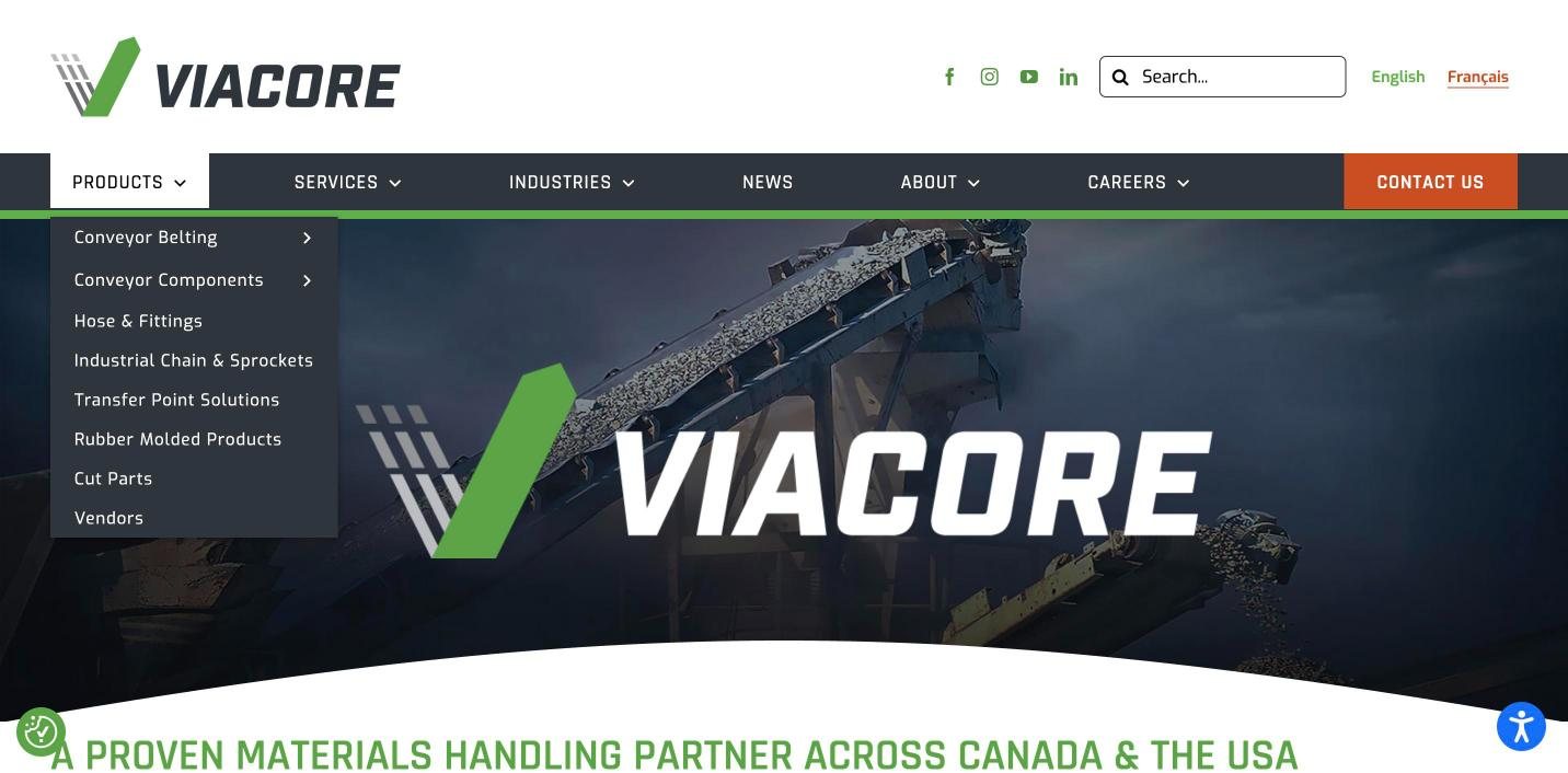 Viacore Products menu
